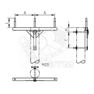 Траверса одноцепная промежуточная 20 кВ, A=450, M20