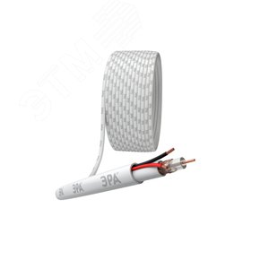 Кабель для аналогового видеонаблюдения ЭРА K-0.5-PVC КВК-В-2 +2x0.5 мм кв. бухта 200 метров. белый