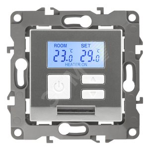 Терморегулятор универс.230В-Imax16А, Эра12, алюминий,12-4111-03