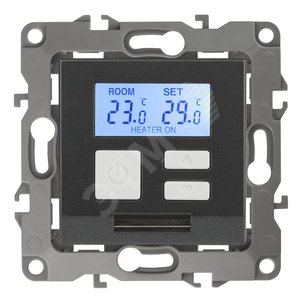 Терморегулятор универс.230В-Imax16А, Эра12, графит,12-4111-12