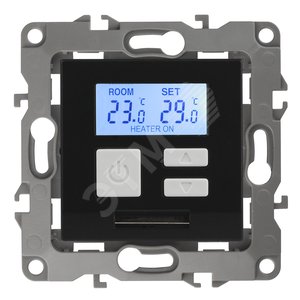 Терморегулятор универс.230В-Imax16А, Эра12, антрацит,12-4111-05