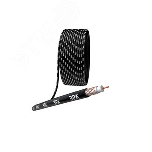 Кабель коаксиальный RG-6U 75 Ом Cu/(оплётка Cu 64%) PE цвет чёрный бухта 100 м