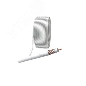 Кабель коаксиальный RG-6U 75 Ом Cu/(оплётка Cu 64%) PVC цвет белый бухта 100 м
