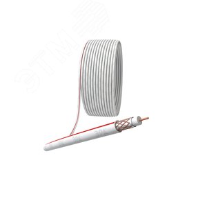 Кабель коаксиальный SAT 50м 75 Ом Cu/(оплётка Cu 75%) PVC цвет белый 100 м