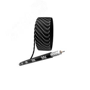 Кабель коаксиальный RG-6U 75 Ом CCS/(оплётка Al 64%) PE цвет чёрный 100м SIMPLE