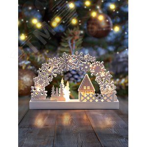 Светильник декоративный новогодний Сказка, с подсветкой, 32х20 см, 2АА, IP20