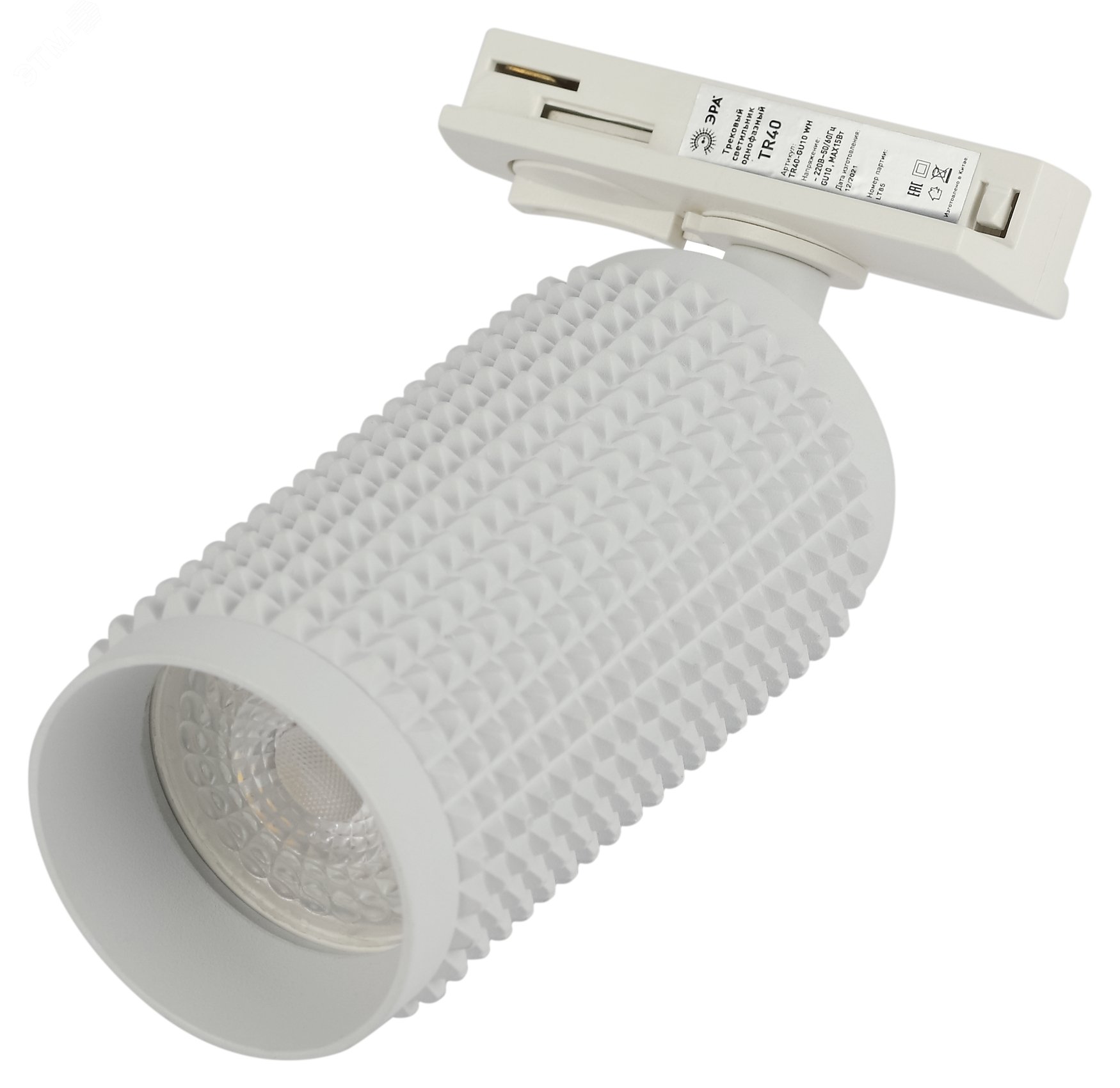Трековый светильник однофазный ДВО TR40-GU10 WH под лампу MR16 белый