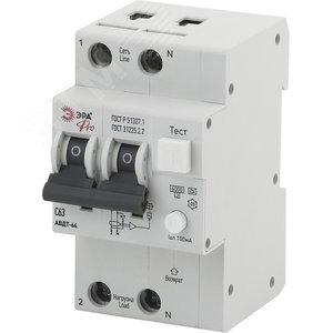 Автоматический выключатель дифференциального тока Pro NO-902-21 АВДТ 64 (А) C63 100mA 6кА 1P+