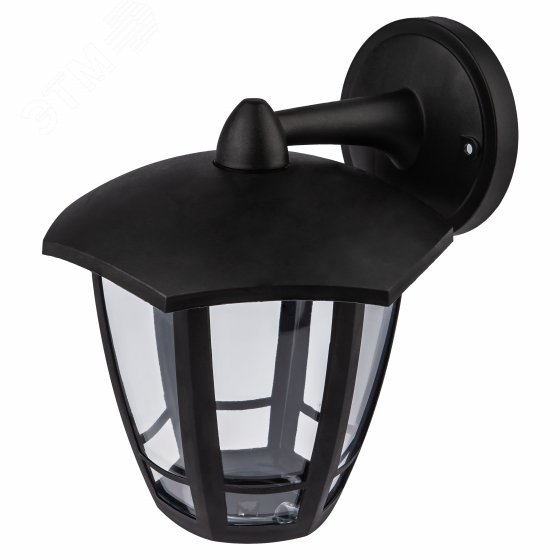 Светильник садово-парковый 6гран черный настенный вниз E27 IP44(У1) НБУ 07-40-004 Дели 3 (8/96)