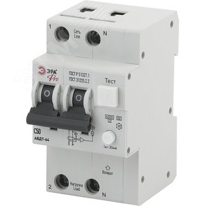 Автоматический выключатель дифференциального тока Pro NO-902-03 АВДТ 64 (А) C50 30mA 6кА 1P+N