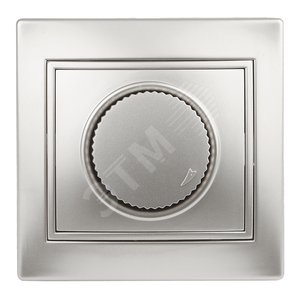 Светорегулятор поворотный, 600Вт 230В, СУ, Plano, алюминий,1-401-03