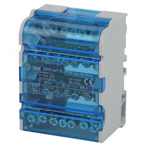 Шины на DIN-рейку в корпусе (кросс-модуль) ШНК 4х7 3L+PEN