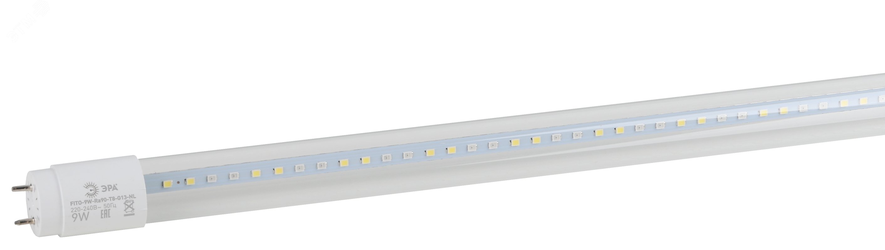 Лампа светодиодная полноспектральная Т8 с красными и белыми светодиодами для профессионального выращивания растений FITO-9W-Ra90-Т8-G13-NL