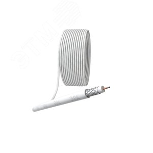 Кабель коаксиальный RG-6U 75 Ом CCS/(оплётка Al 48%) PVC цвет белый 20м SIMPLE