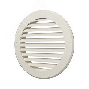 Решетка наружная вентиляционная круглая D186 с фланцем D150, из ASA пластика, цвет Слоновая кость