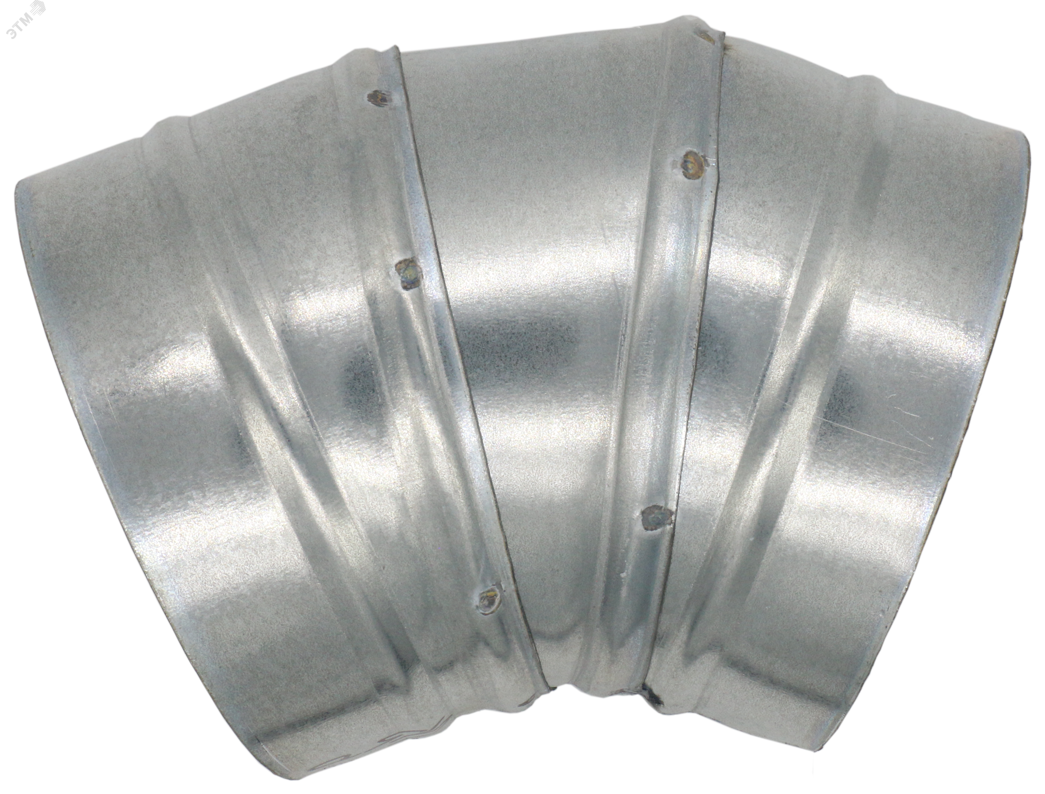 Отвод из оцинкованной стали для круглых воздуховодов на 45° D100