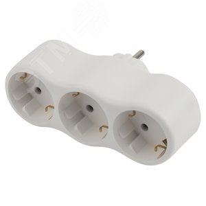 Разветвитель электрический SPx-3e-W на 3 розетки с заземлением 16А белый