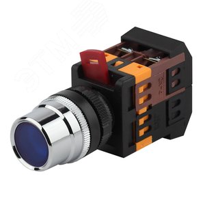 Кнопка ABLF-22 синий d22мм неон/240В1з+1р