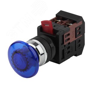 Кнопка AEА-22 ''Грибок'' синий d22мм 1з+1р