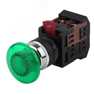 Кнопка AEА-22 ''Грибок'' зеленый d22мм 1з+1р