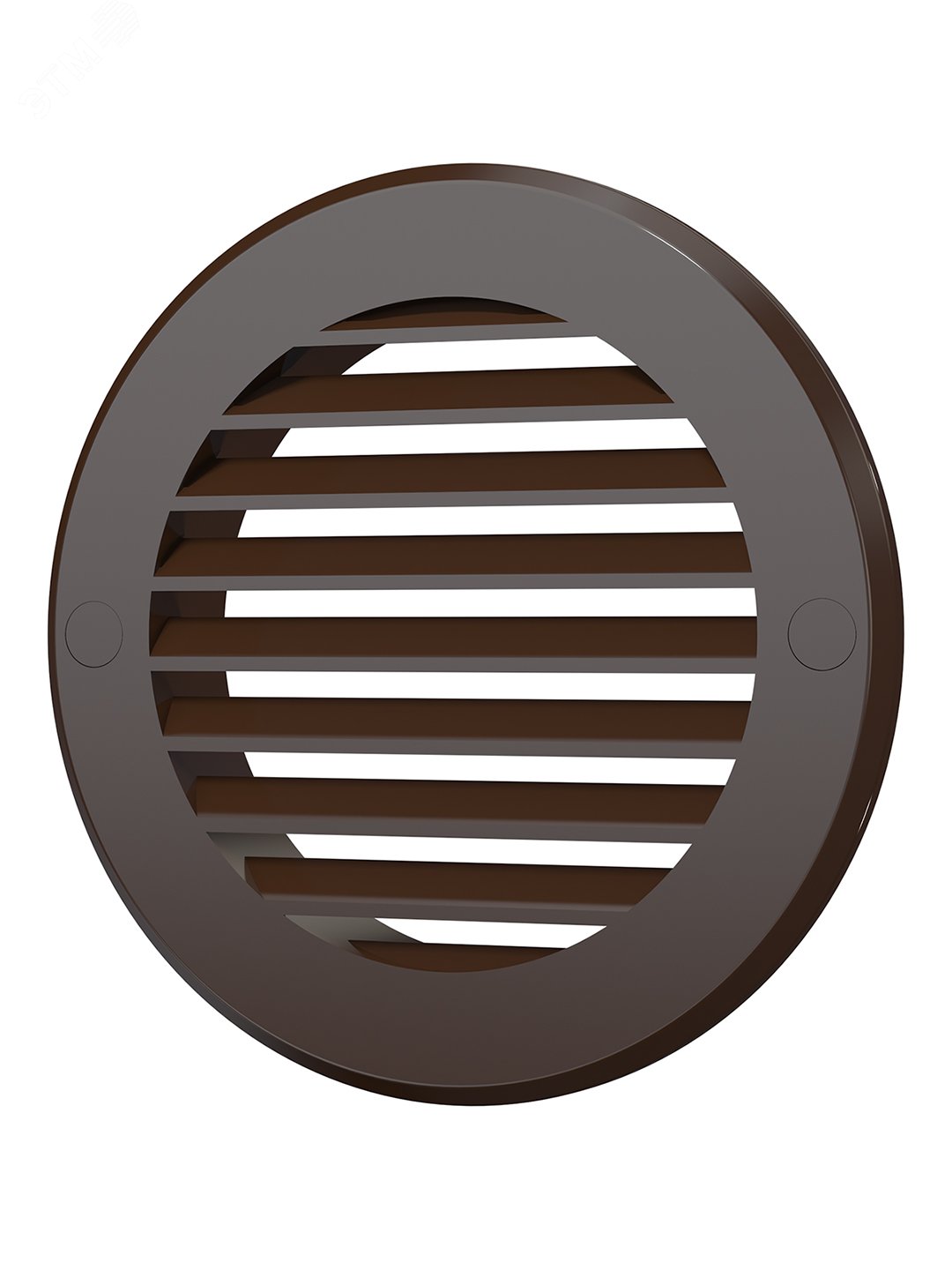Решетка наружная вентиляционная круглая D136 с фланцем D100, из ASA пластика, цвет Коричневый