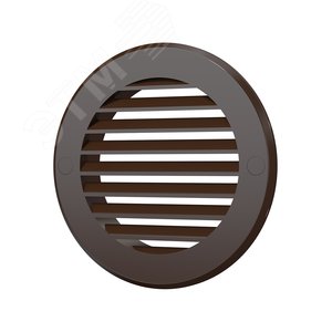 Решетка наружная вентиляционная круглая D136 с фланцем D100, из ASA пластика, цвет Коричневый