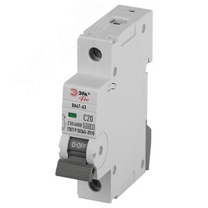 Выключатель автоматический ВА47-63 1P 20А кривая C 4,5кА PRO VA63-1P20C4.5 ЭРА