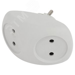 Разветвитель электрический SPx-2-W на 2 розетки без заземления 10А белый