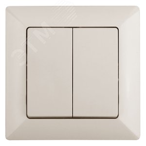 Выключатель Intro Solo 4-104-02 двухклавишный 10А-250В, IP20, СУ, слоновая кость
