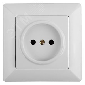 Розетка Intro Solo 4-201-01 без заземления 2P, 16А-250В, IP20, СУ, белый