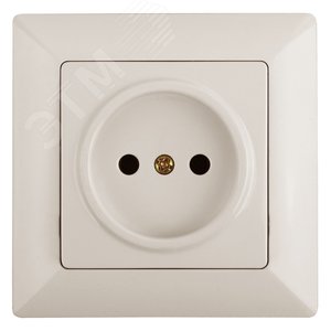 Розетка Intro Solo 4-201-02 без заземления 2P, 16А-250В, IP20, СУ, слоновая кость