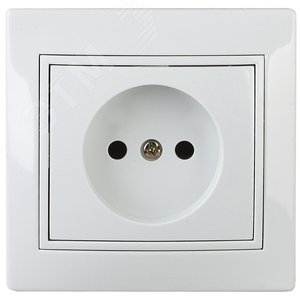 Розетка Intro Plano 1-201-01 без заземления 2P, 16А-250В, IP20, СУ, белый