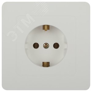 Розетка с заземлением 2P+E Schuko, 16А-250В, IP20, СУ, белый Intro 7-202-01 Style