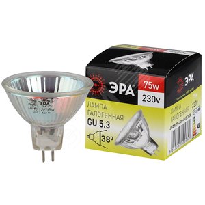 Лампа накаливания галогенная GU5.3-JCDR (MR16) -75W-230V-CL (галоген, софит, 75Вт, нейтр, GU5.3) (10/200/6000)