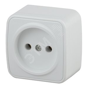 Розетка 2P, 16A-250В, ОУ, Polo, белый, 3-201-01