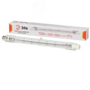 Лампа галогенная J118-500W-R7s-230V (галоген J118 500Вт нейтр R7s) (10/500/18000)