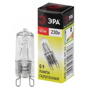 Лампа накаливания галогенная G9-JCD-40-230V-CL (галоген, капсула, 40Вт, нейтр, G9) (100/1000/35000)
