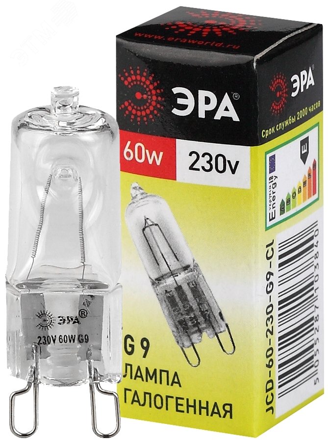 Лампа накаливания галогенная G9-JCD-60-230V-CL (галоген, капсула, 60Вт, нейтр, G9) (100/1000/35000)