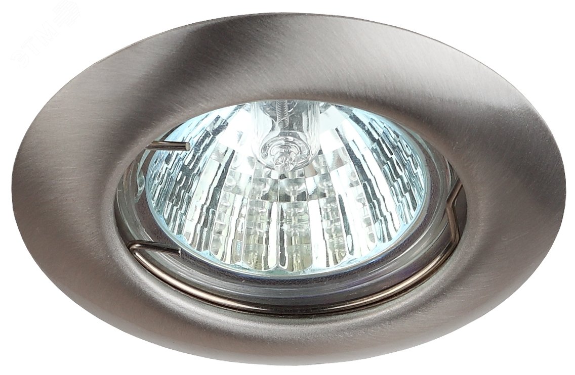 Светильник штампованный MR16,12V/220V, 50W сатин никель ST3 SN
