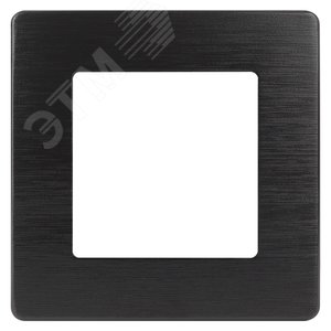 Рамка для розеток и выключателей Серия 12 12-5101-06 на 1 пост, Сатин, чёрный