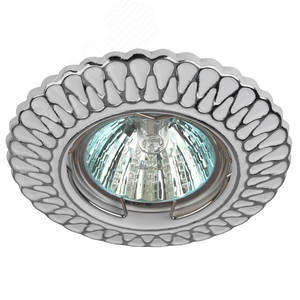 Светильник штампованный MR16 12V/220V 50W белый/хром (100/2800)ST4 CH/WH /1