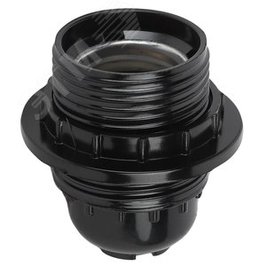 Патрон Е27 с кольцом,бакелит, черный (x50) (50/200/4800)