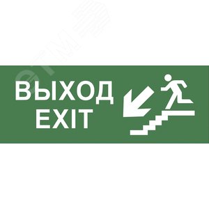 Этикетка самоклеющаяся 200х60мм Выход/лестница вниз/фигура DPA/DBA INFO-DBA-013