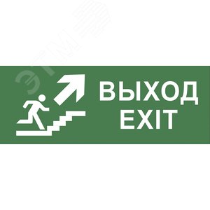 Этикетка самоклеющаяся 200х60мм Выход/лестница вверх/фигура DPA/DBA INFO-DBA-014