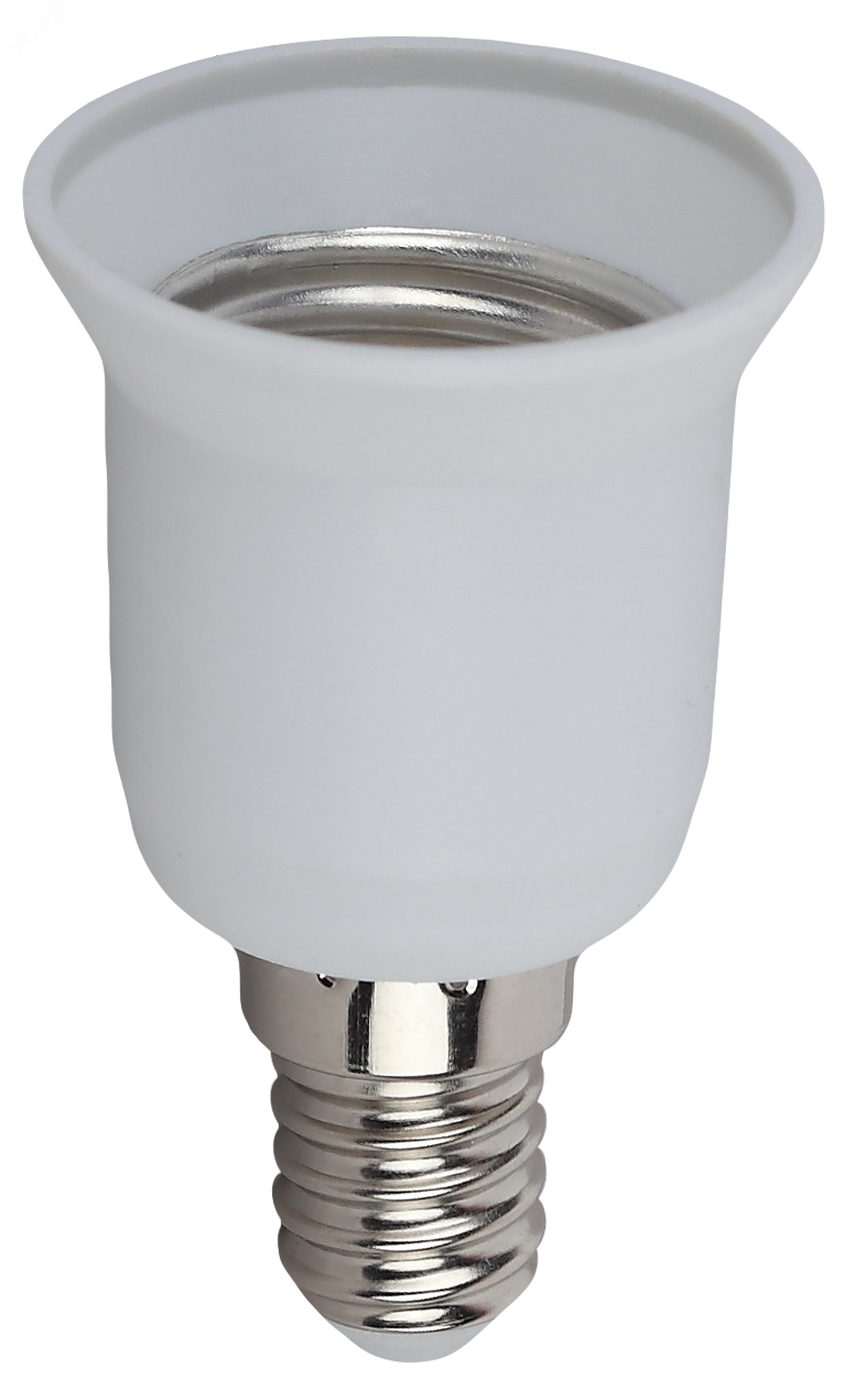 Переходник E14-E27, пластик, белый (50/400/9600)