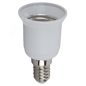 Переходник E14-E27, пластик, белый (50/400/9600)