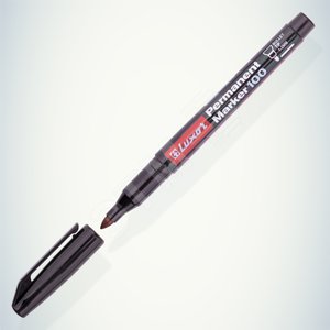 Маркер перманентный Luxor 100 черный, пулевидный, 1-2мм