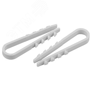 Дюбель-хомут для круглого кабеля 11-18мм белый (10шт) (250/8750)