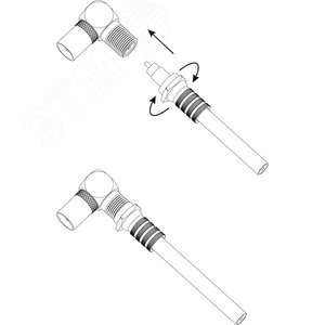 Переходник Simple RS-A04-1 гнездо F-штекер TV угловой 1 шт