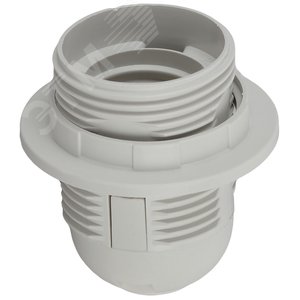 Патрон Е27 с кольцом, пластик, белый (x50) (50/400/4800)